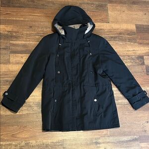 Gallery Women’s Black Detachable Hooded Microfiber Jacket - Medium